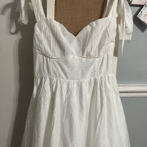 Mine White Mini Dress with Straps